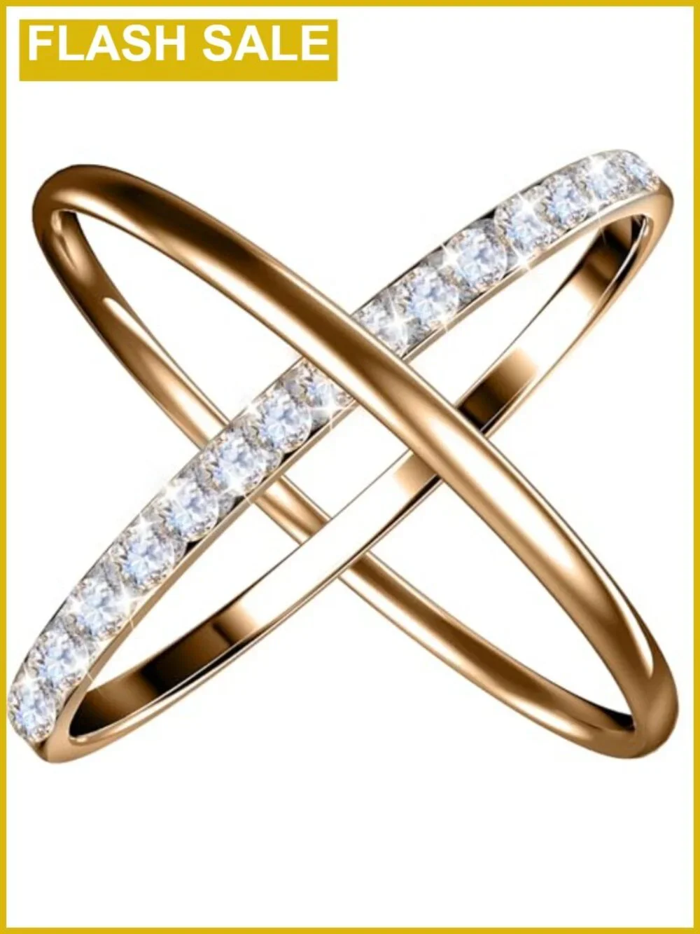 2 Pack 14K Gold Plated Stackable Rings Cubic Zirconia Eternity Bands for Smart